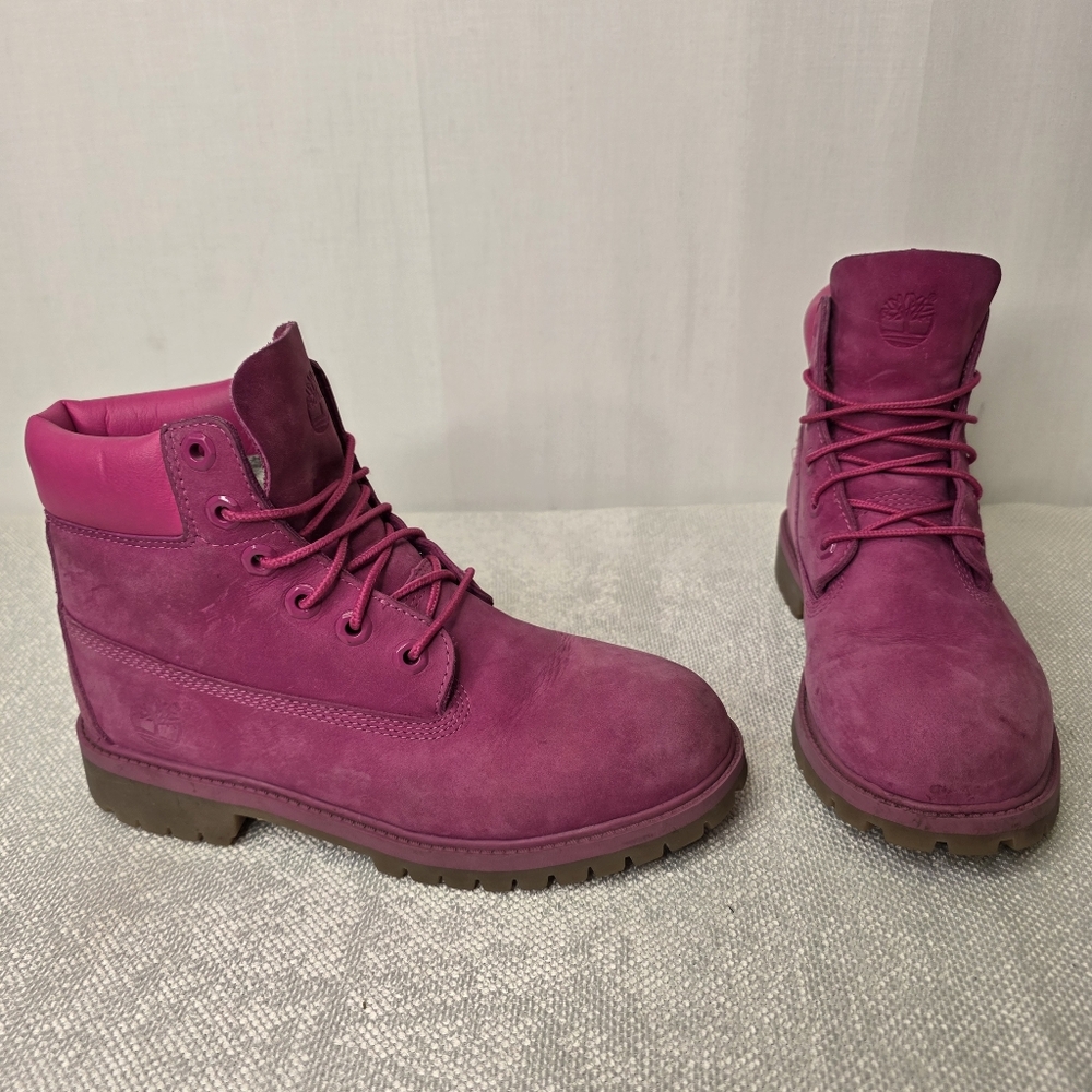 Timberland 🌎 Women's Fuchsia Combat Boots Sz 5.5